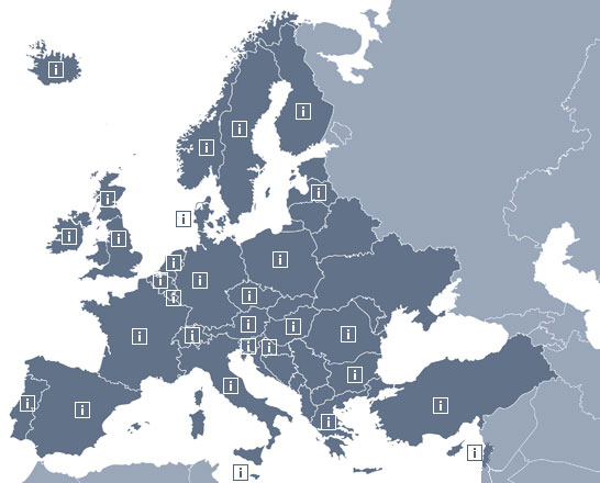 Europakarte für Detailinfos